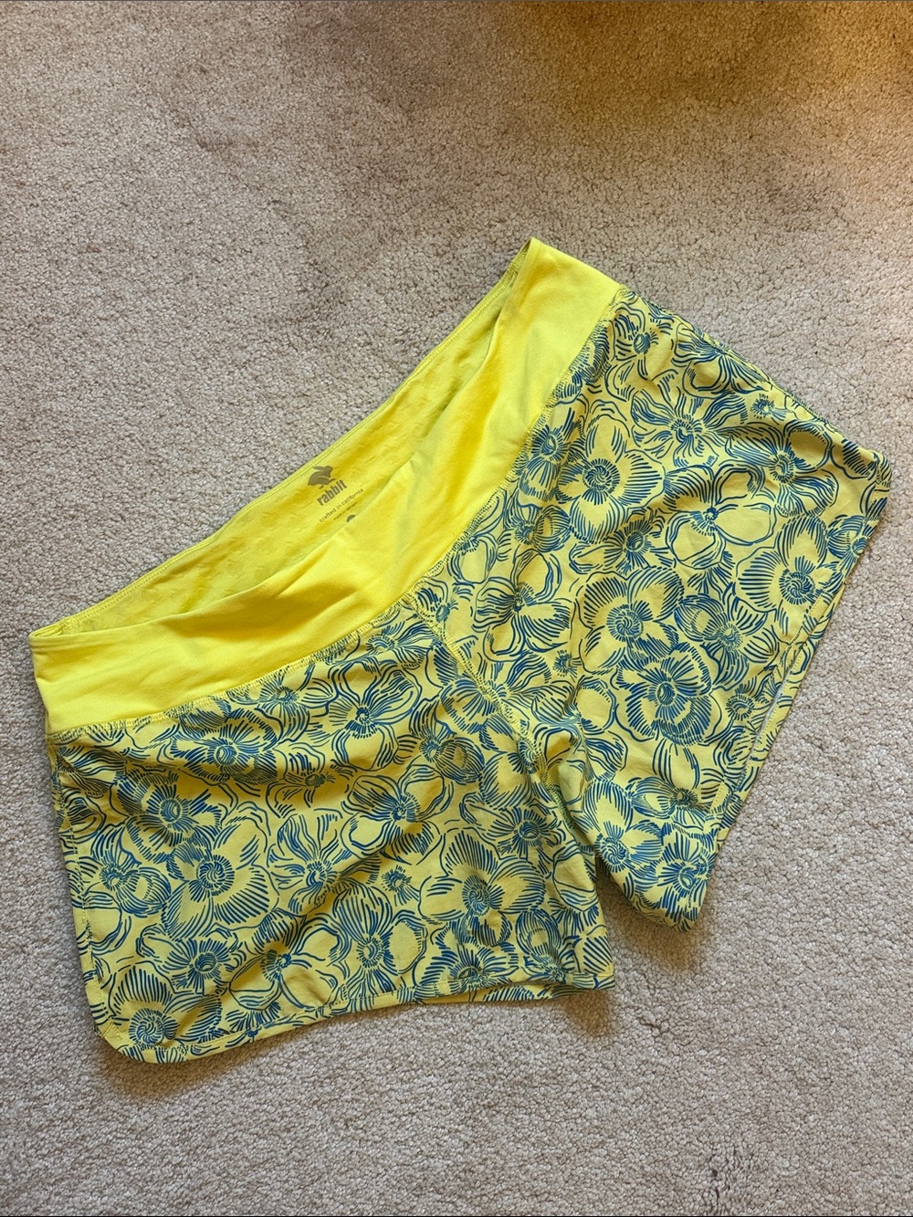 Rabbit Yellow Floral Women’s Running Shorts